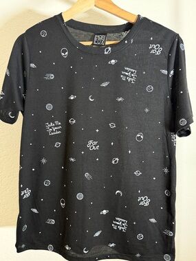 Modern Lux Black Tee with White Space Graphics